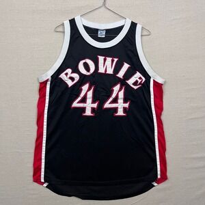 Vintage Reebok Bowie 44 Basketball Jersey Black Red White Adult XL Team Uniforms